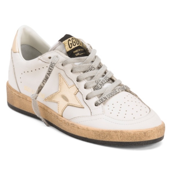 GOLDEN GOOSE Made In Italy Leather Metallic Star Sneakers - Picture 1 of 3